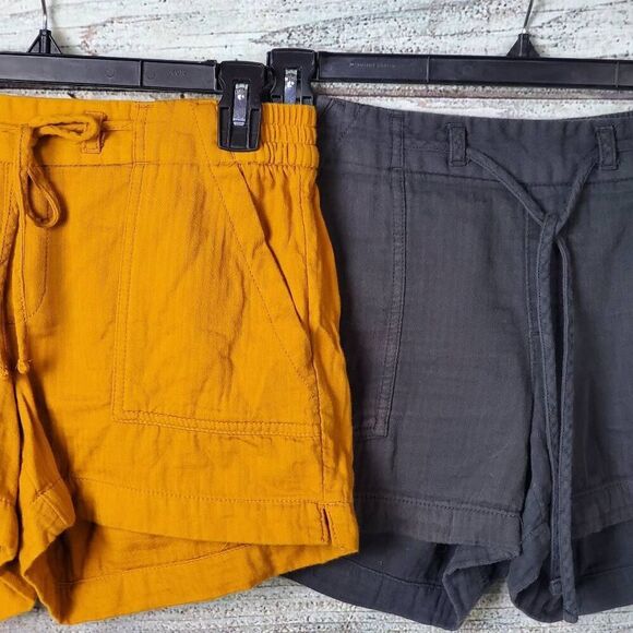 Old Navy Women’s Linen Blend Pull-On Shorts Size Small Mustard & Charcoal - Picture 9 of 10